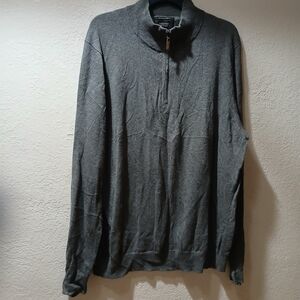 Nordstrom cashmere blend cotton/cashmere  Men's Dark Gray Quarter-Zip Sweater